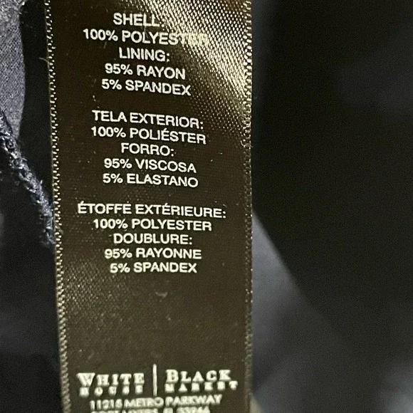 White House Black Market Navy Sheer Overlay Tank Top Blouse‎ Size L - Picture 7 of 7